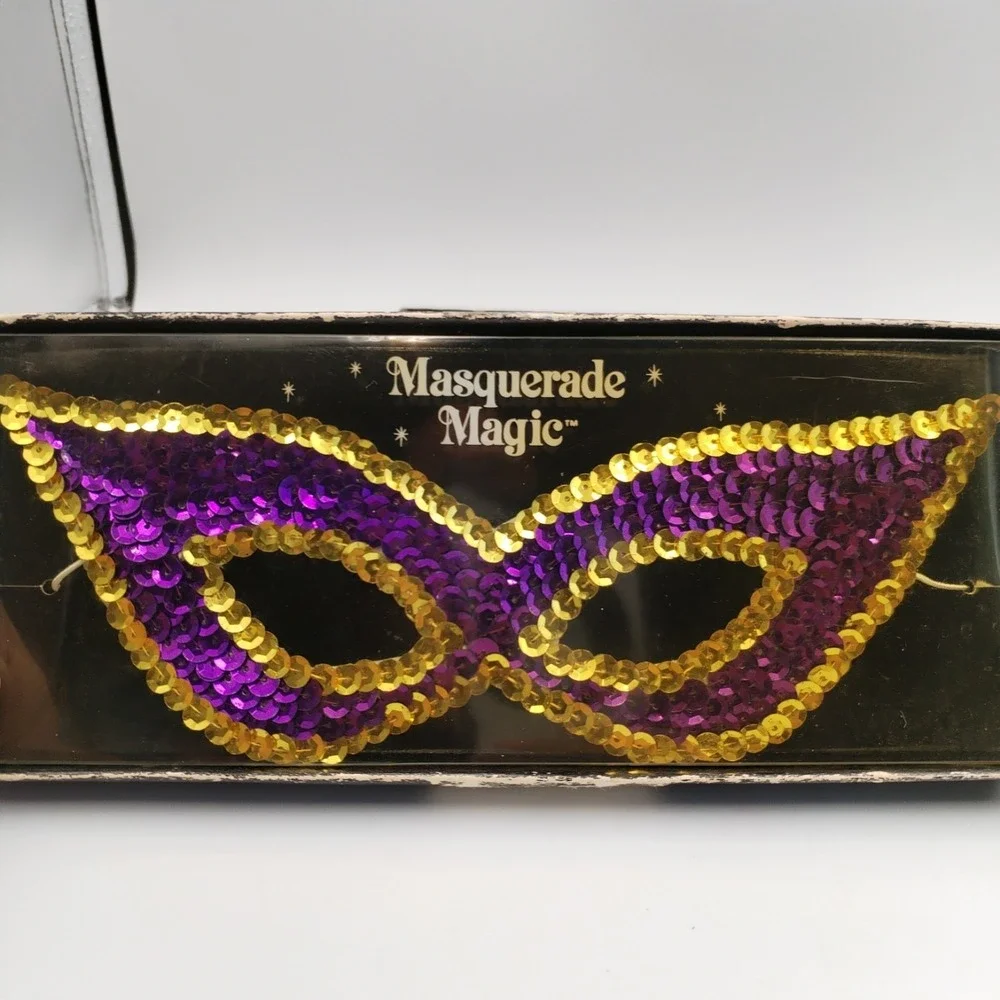 Russ Berrie Masquerade Magic Sequin Eye Mask Vintage Lot of 4 Costume Mardi Gras